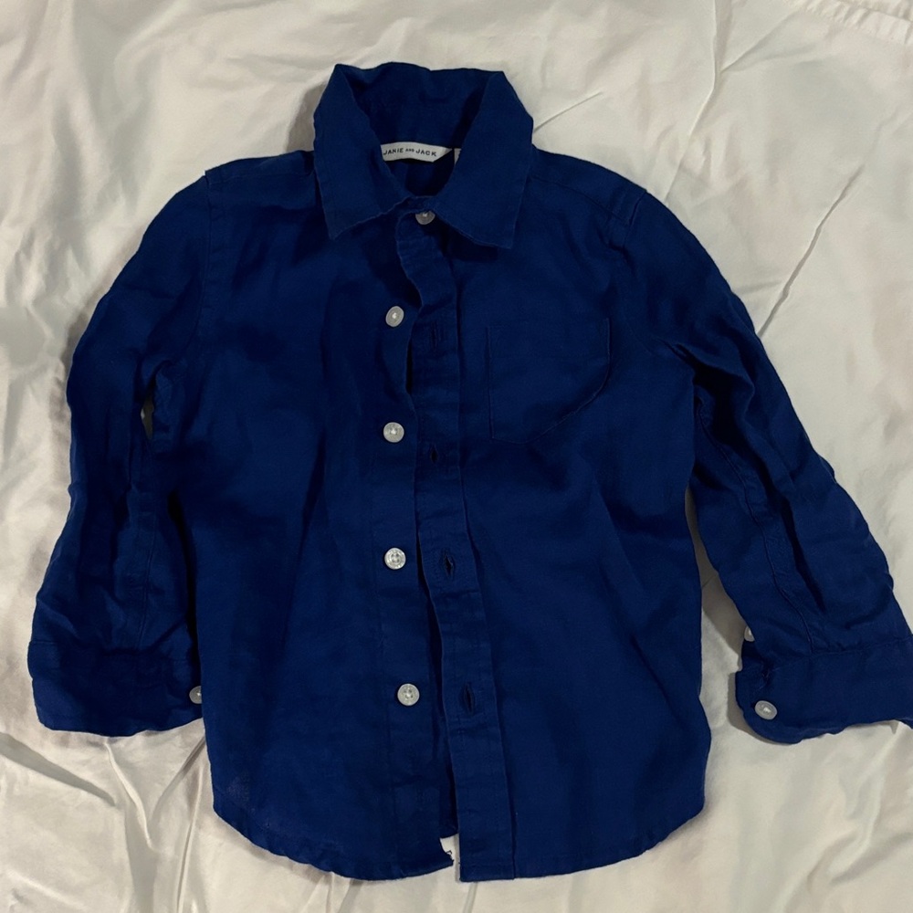 Janie and Jack Navy Button-Down Shirt